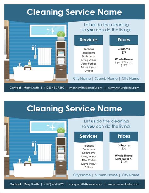 Cleaning Service Flyer Template For Word