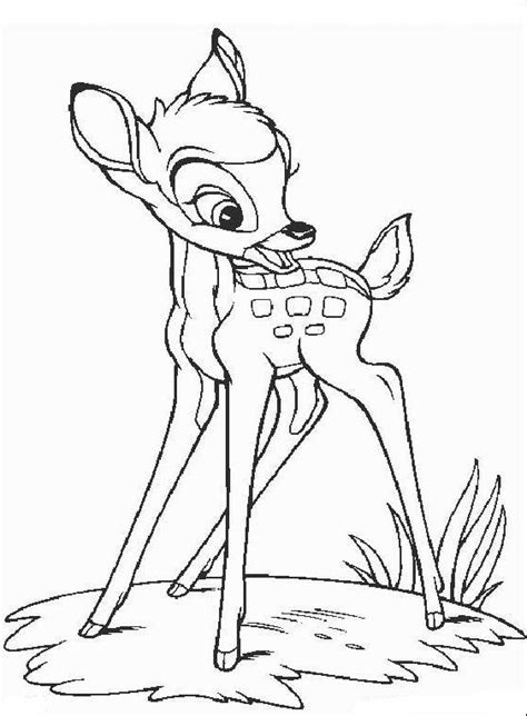 Dibujo Para Colorear De Bambi Jugando En El Campo En 2021 Dibujos
