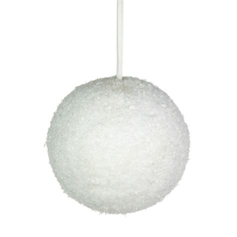 White Flocked Snowball 10cm Fizzco Ltd