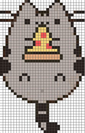 A Cross Stitch Pattern With An Image Of A Cat Wearing A Hat On Its Head