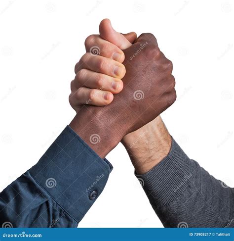 Black And White Man Handshake Stock Image Image Of Humanity