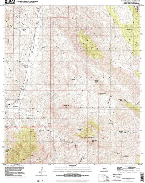 Yellowmaps Mount Hughes Az Topo Map 124000 Scale 75 X