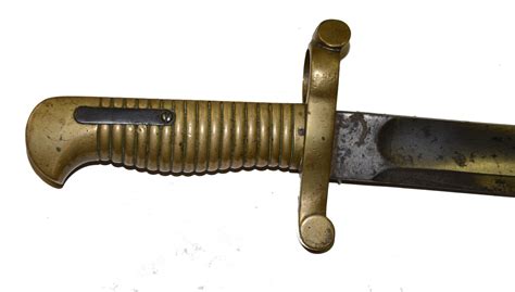 Original Civil War Model 1855 Saber Bayonet With Its Brass Mounted