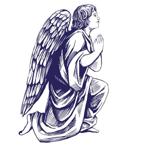 Angel Prays On His Knees Over 21 Royalty Free Licensable Stock Vectors