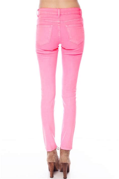 Neon Colored Skinny Jeans In Neon Pink 14 Tobi Us