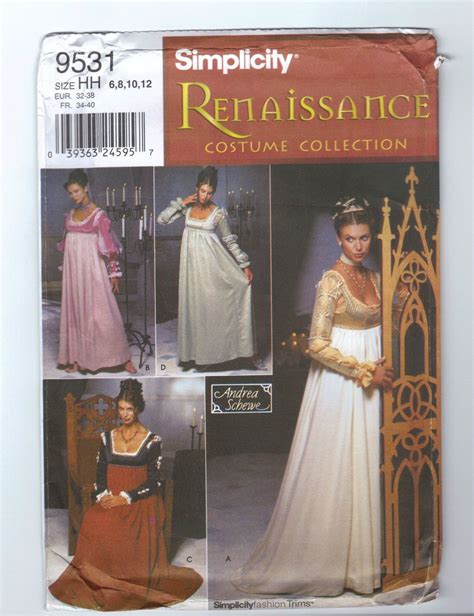 Simplicity 9531 Oop Medieval Renaissance Dress Pattern Ebay Renaissance Dress Pattern