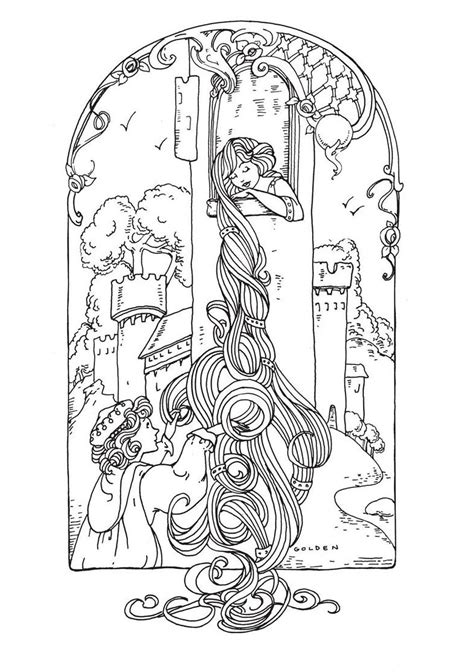 rapunzel fairy tales adult coloring pages