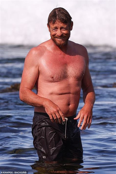 Simon Baker 52 Shows Off His Abs As He Relaxes With Son Claude Blue