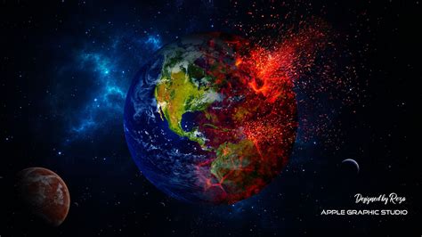 Exploding Earth Space Graphic Photoshop Manipulation Tutorial
