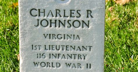 116th Infantry Regiment Roll Of Honor 1lt Charles Richard Johnson