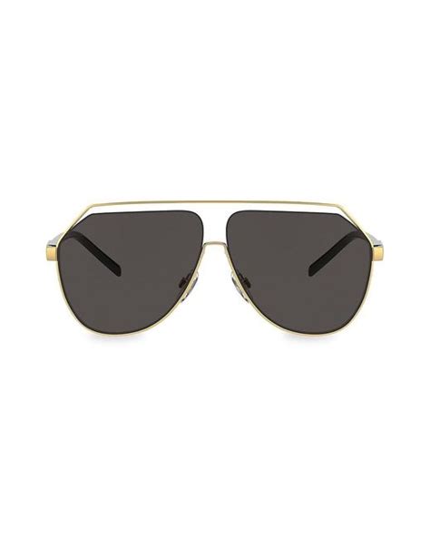 Dolce And Gabbana 63mm Flat Top Aviator Sunglasses In Gray For Men Lyst