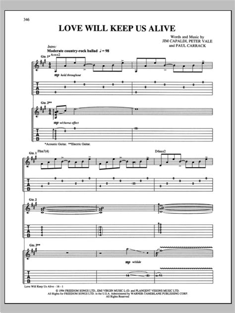 Love Will Keep Us Alive Sheet Music Direct