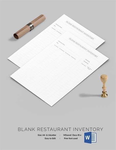 Restaurant Inventory Template 27 Free Word Excel