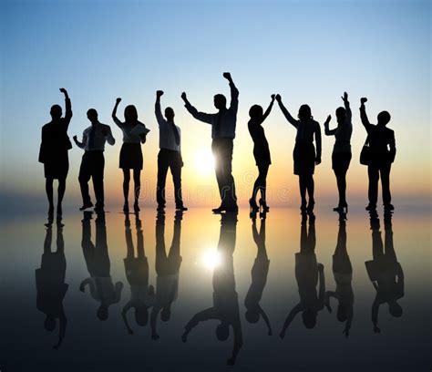 Group Of Business People Celebrating Stock Image Image Of Cheerful
