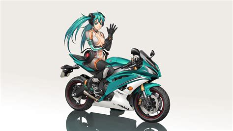 Wallpaper Illustration Anime Girls Car Motorcycle Vehicle