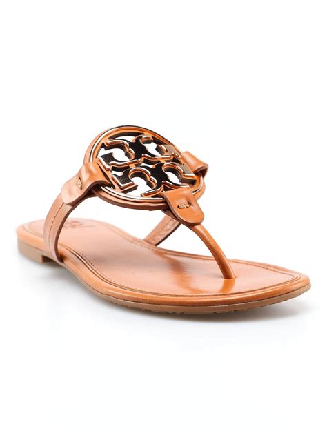 Tory Burch Leather Miller Brown Sandals Lyst