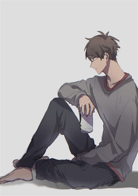 Anime Boy Sitting Wallpaper