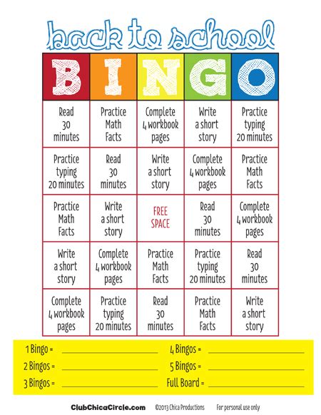 Back To School Bingo For Kids Free Printable Club Chica Circle