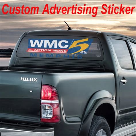 Custom Vinyl Perforated Die Cut Car Rear Window Advertising Stickers