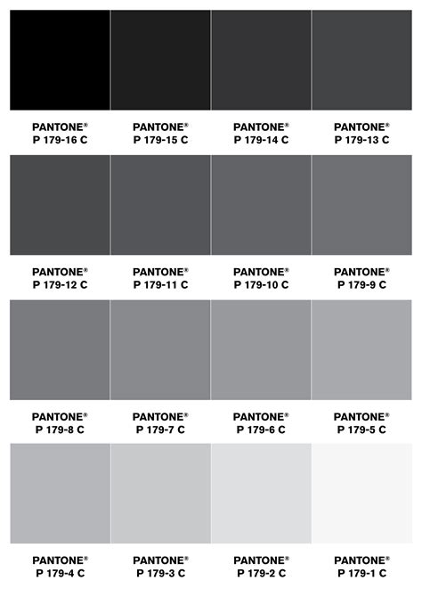 Pantone® Greys As A Poster Black Paint Color Grey Color Palette