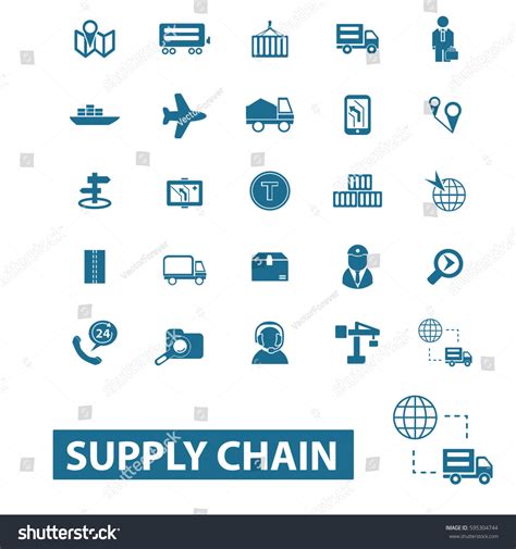 Supply Chain Icons Stock Vector Royalty Free 595304744 Shutterstock