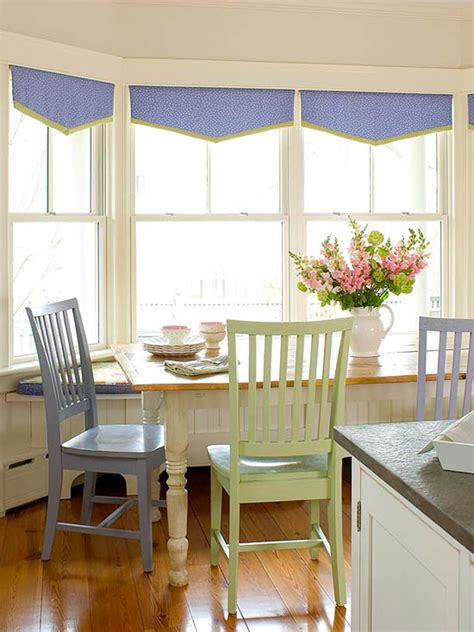 The sheer beauty of bay window treatments. Ideas For Treating A Bay Window | Home, Kitchen window treatments, Custom window treatments