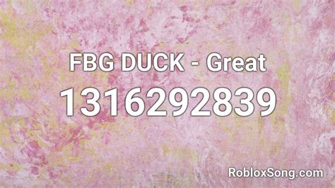 Use these roblox promo codes to get free cosmetic rewards in roblox. FBG DUCK - Great Roblox ID - Roblox music codes