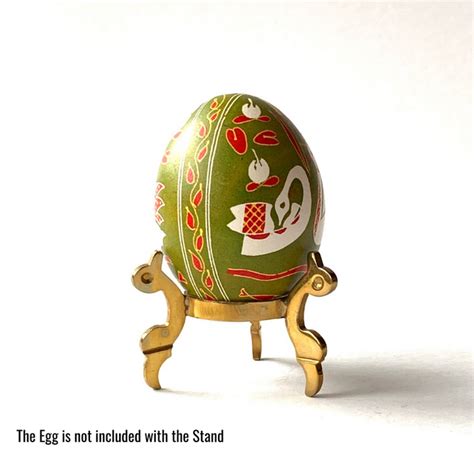 Brass Egg Display Stand Display Fancy Easter And Pysanka Painted Eggs — Gingerbread World