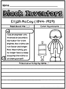 African American Inventors Worksheet