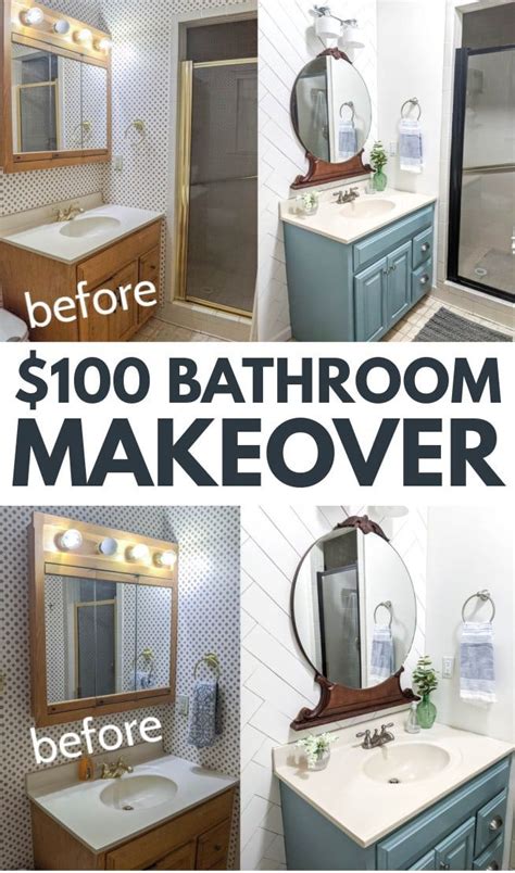 Gorgeous Small Bathroom Makeover On A 100 Budget Bathroom Makeover Diy Bathroom Makeover