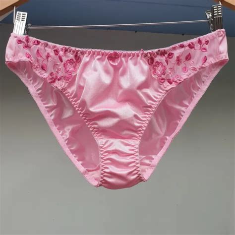 vintage silky nylon panties hot pink bikini floral lace brief size 8 hip 42 46 21 99 picclick