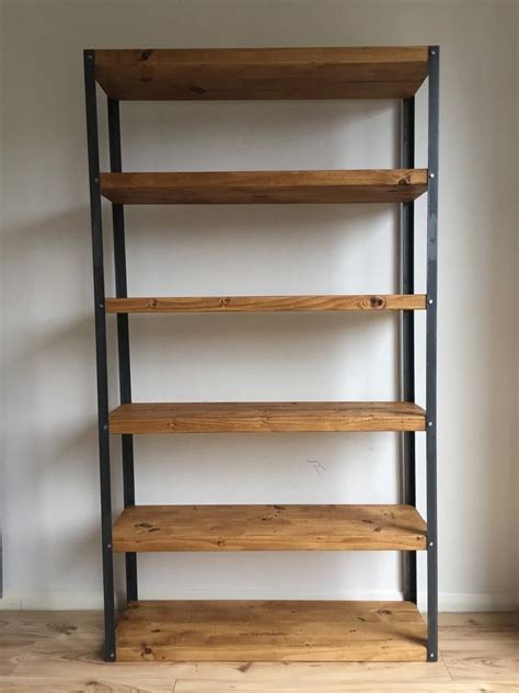 Industrial Style Rustic Shelving Bookcase Display Made To Etsy In