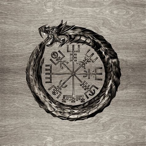 Ouroboros With Vegvisir Digital Art By Creativemotions
