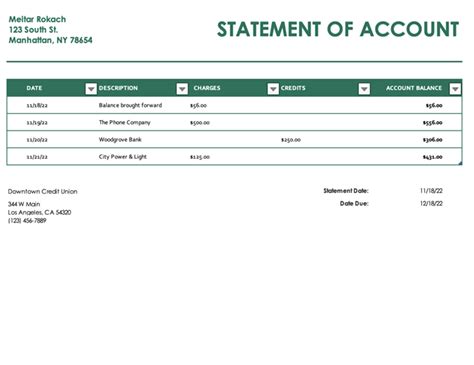Statement Of Account Templates 12 Free Docs Xlsx And Pdf Formats