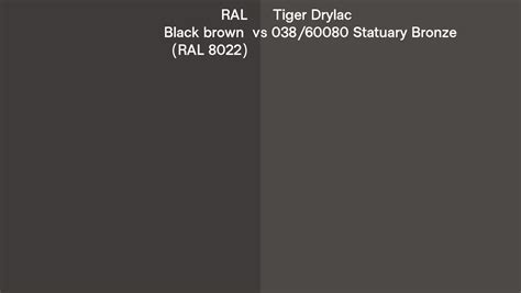 RAL Black Brown RAL 8022 Vs Tiger Drylac 038 60080 Statuary Bronze