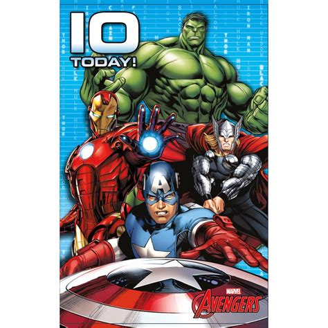 Free shipping on all us orders! 10 Today Marvel Avengers Birthday Card (480726-0-1) - Character Brands