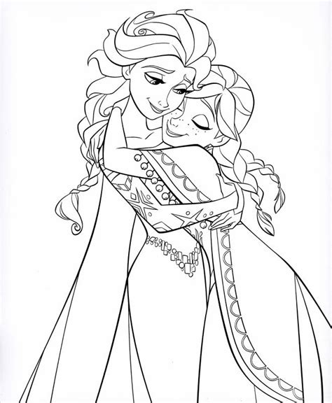 Tous nos dessins respectent l'éthique et le droit d'auteur : Coloriage Elsa et Anna à colorier dessin gratuit à imprimer