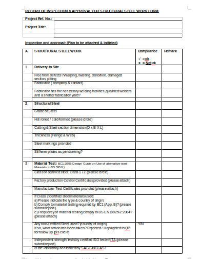 10 Structure Inspection Form Templates In Pdf Doc Free And Premium