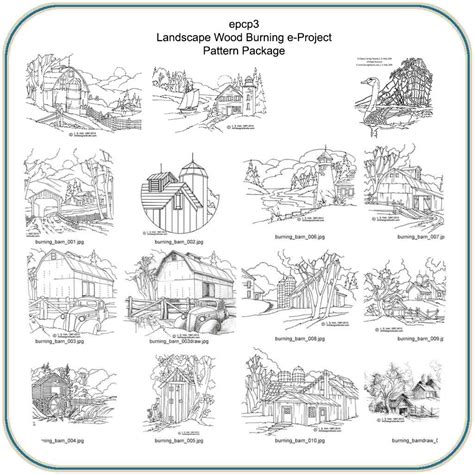 Landscape Wood Burning Eproject Classic Carving Patterns Art