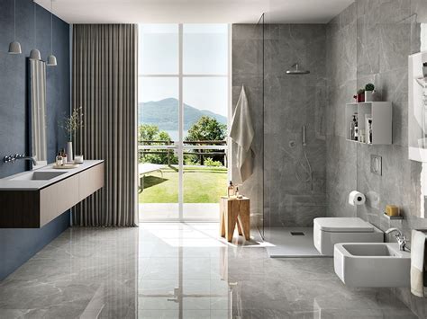 Bagno moderno in gres effetto marmo. Piastrella Pulpis Grey 60X60 Lappato Effetto Marmo Grigio ...