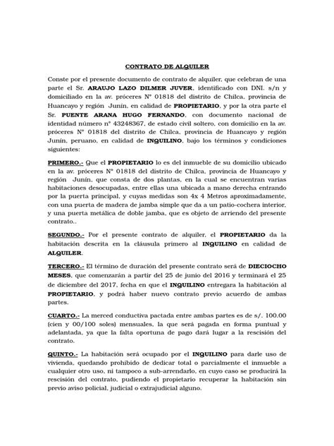 CONTRATO DE ALQUILER DE HABITACION CUARTO.docx | Agitación
