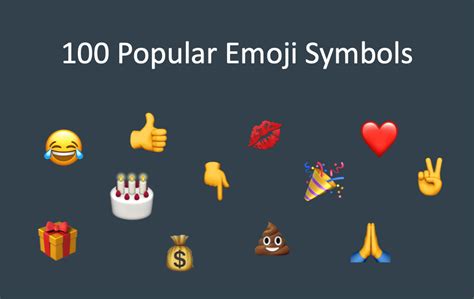 Top 100 Most Popular Emoji Symbols Webnots