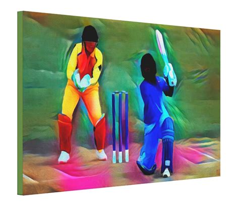 Cricket Batter Painting Canvas Art Print Canvas Art