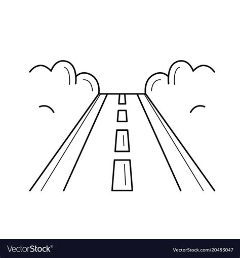 Highway Road Line Icon Royalty Free Vector Image