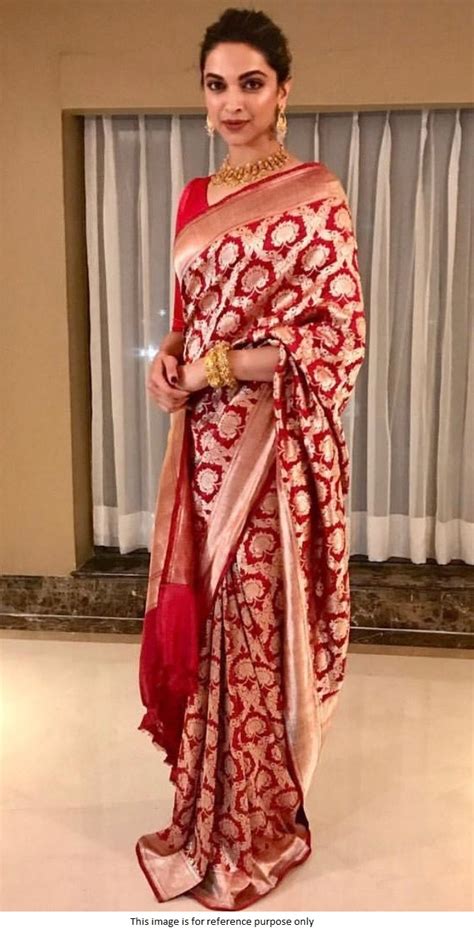 Red Saree Deepika Padukone Dresses Images 2022