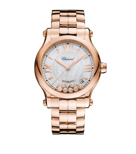 Chopard Rose Gold Happy Sport Automatic Watch 36mm Harrods Uk