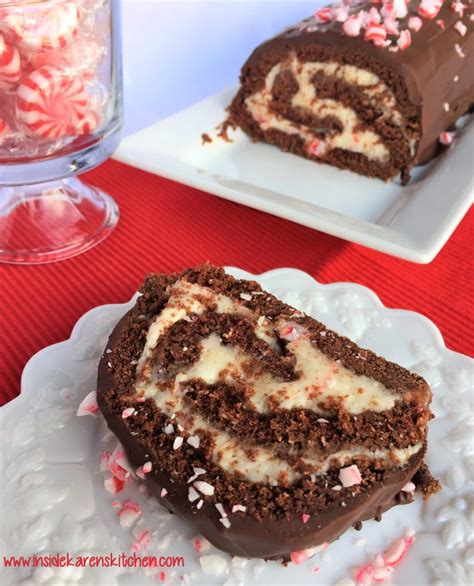 Peppermint Chocolate Cake Roll Inside Karens Kitchen