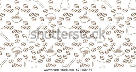 Cezve Coffee Seamless On White Background Stock Vector Royalty Free