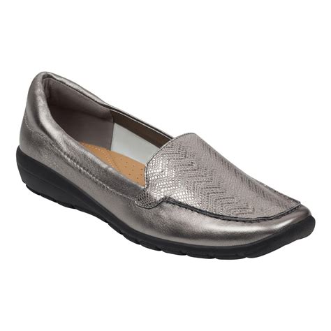 Easy Spirit Abide Leather Casual Flats Pewter Multi Leather Lyst