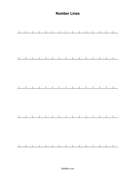Printable Blank Number Line